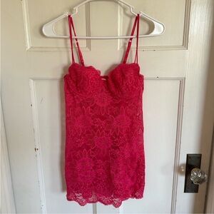 Victoria’s Secret pink lace lingerie chemise top size 34B